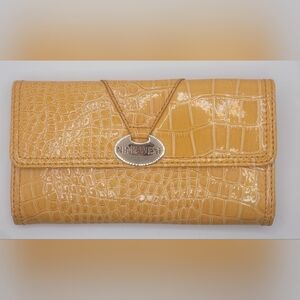 Nine West Tan Croc-Embossed Clutch